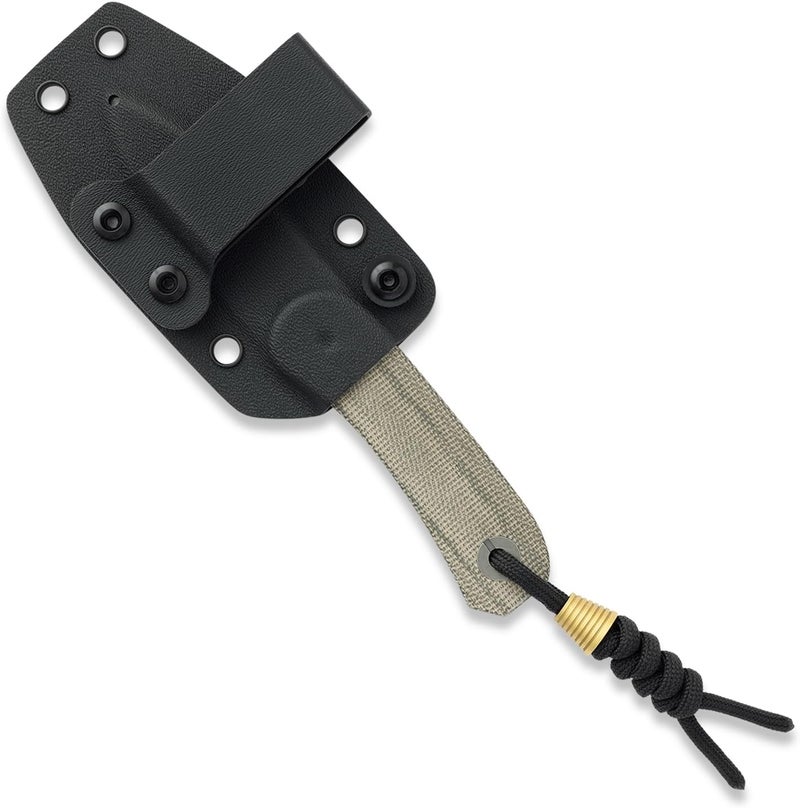 KNAFS - Lander 4 Fixed Blade Pocket Knife with Sheath - EDC for Men, Women, Everyone - Drop Point Moondust Finish Blade - Moondust Micarta Handle - Image 3